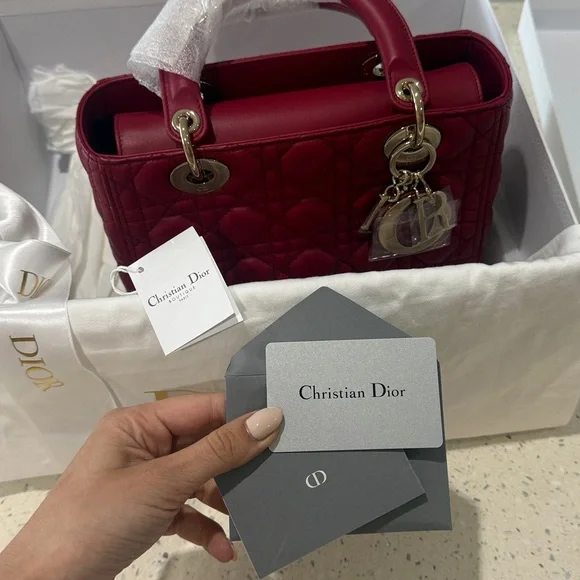 Dior Burgundy Quilted Mini Bag - Picture 3 of 5